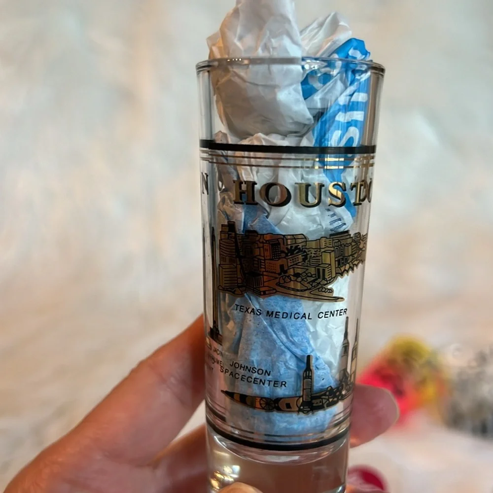 Set of 8 Shot Glasses NEW YORK, MEXICO, HOUSTON TEXAS, REPUBLICA DOMINICANA